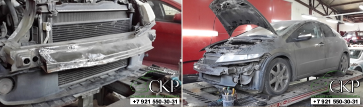 Кузовной ремонт Хонда Цивик 5Д после ДТП