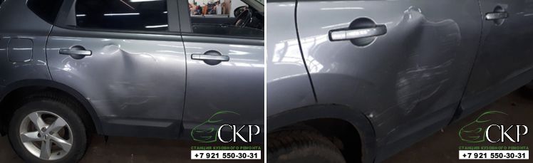 Кузовной ремонт двери Ниссан Кашкай (Nissan Qashqai) в СПб от компании СКР
